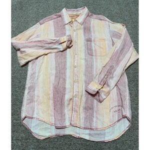 Tommy Bahama Button Up Shirt Mens Size Large 100% Linen Relax Casual Beachy